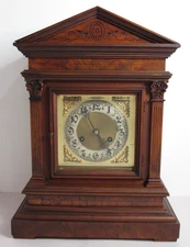 Antique Junghans Quarter Hour Striking Architectural Carved Bracket Clock  8-Day