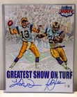 Rams Kurt Warner & Marshall Faulk Signed 11x14 Photo BAS Witnessed Autograph HOF