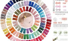 C LLOT Hair Clip, 120pcs Baby Girls Grosgrain Ribbon 1.2" Mini 120pcs/60color