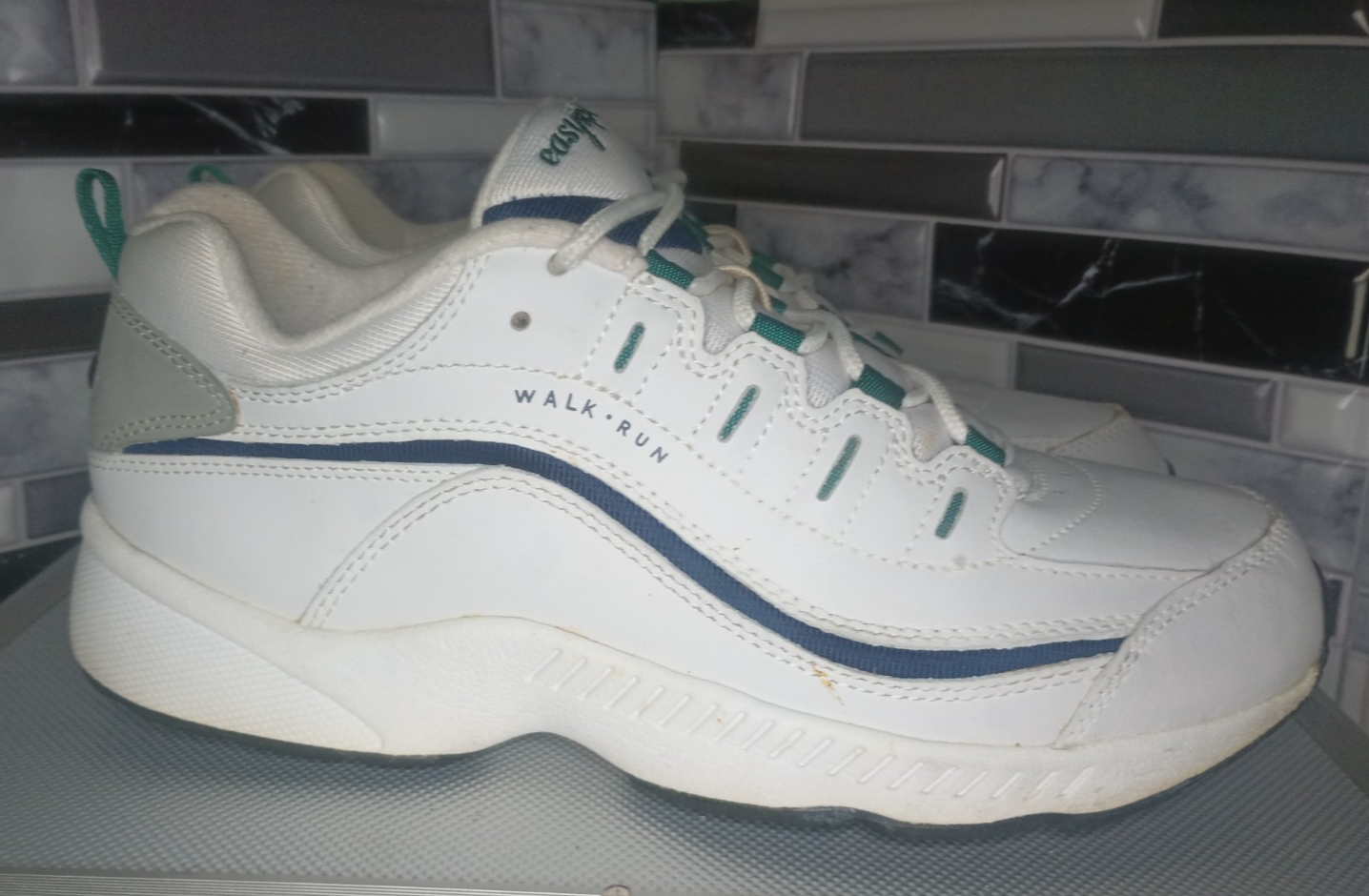 SAOLA Scarpe Easy Spirit Uomo 9 M Romy Sneakers Basse Sportive Bianco Pelle Stringate