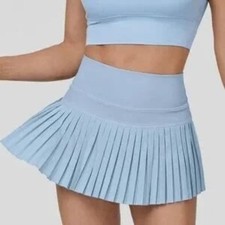 Halara Women's Side Pocket Pleated Tennis Skirt w/Shorts Blue Size XL NWT