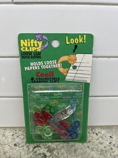 Vintage Unopened Package Collectible Nifty Clips Loose Leaf Paper Keepers