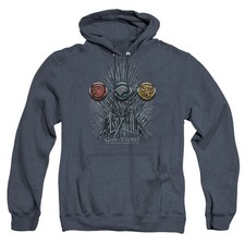 Game Of Thrones For The Throne Sigils Heather Mens Hoodie Navy Officially Licens
