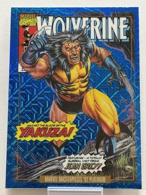 Marvel 2024 Marvel Masterpieces '92 Platinum Wolverine 34-V Blue Traxx Variant