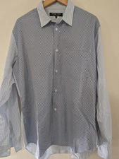 Comme Des Garcons XL Homme Deux Cdg Stripe Floral Long Sleeve Shirt Blue