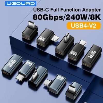 USB4 V2 Typ C 90 Grad Adapter 80Gbps 240W 8K Thunderbolt 5 4 3 USB-C