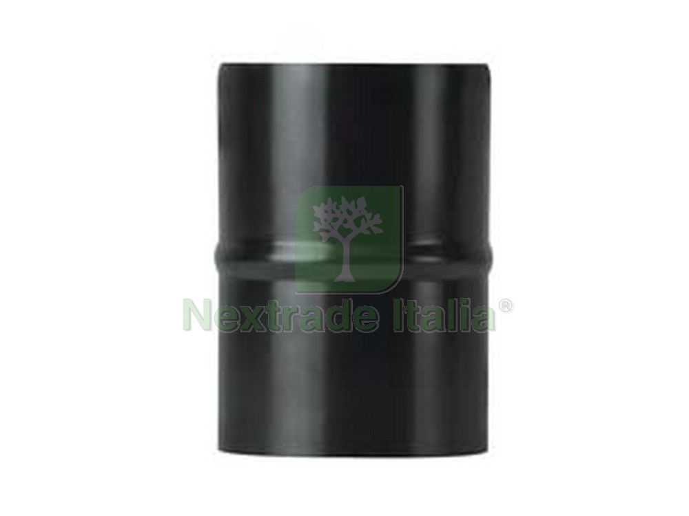Coppia Raccordi Maschio-Maschio 10cm per Pellet - Acciaio 1.2mm Nero