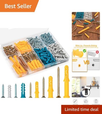 Versatile Wall Mounting Kit - 270 PCS Drywall Anchors & Screws for DIY Projects