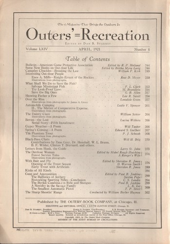 OUTERS' RECREATION Magazine, April 1921, Over The Rim, LOOSE COVERS! - Picture 3 of 3
