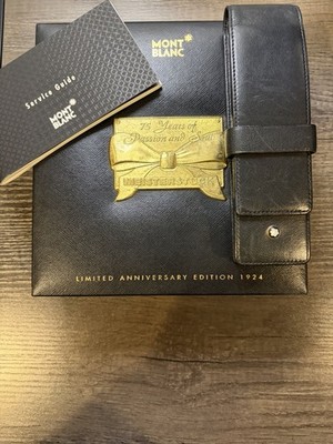 Montblanc Leather 2 Slot Pouch Siena Black 75th Anniversary Edition 1324/1924