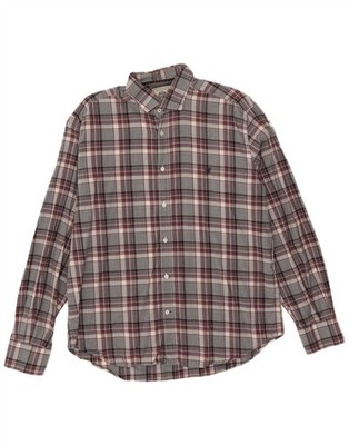 Brooksfield Herren Hemd Größe 43 Large Grau Kariert DI05