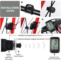 WEST BIKING Wireless Bicycle Computer Waterproof LCD Bike Speedometer Odometer