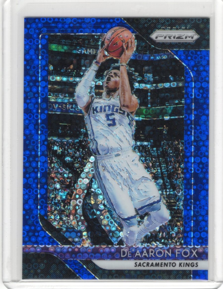 De'Aaron Fox 2018-19 Panini Prizm - #151 Blue Fast Break Prizm /175