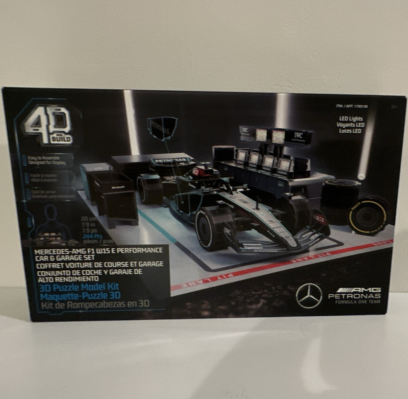4D Build Mercedes-AMG Petronas F1 W15 Car & Garage 244pc 3D Puzzle Kit