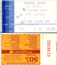 ERIC CLAPTON CONCERT TICKET STUB, 8/03/1990, CAPITAL CENTRE