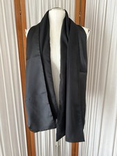 Cejon Wrap Shawl Ladies Black Reversible Satin / Chiffon 70X20 Made In USA