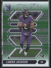2024 Donruss Elite #10 Lamar Jackson The Elite Green Baltimore Ravens (JT)