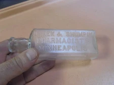Vintage Embossed Bottle Danek & Shumpik Pharmacists Minneapolis