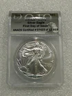 2019 Silver Eagle ANACS MS70 First Day Issue ~ ~ PRISTINE ~ ~ No Spots