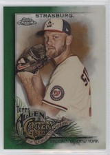 2022 Topps Allen & Ginter Chrome Green Refractor 25/99 Stephen Strasburg #20 in5