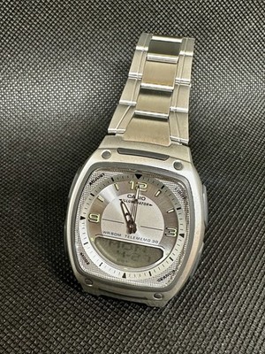 Casio Telememo 30 AW-80D Illuminator Ana-Digi Mens Watch WR50M Stainless Works