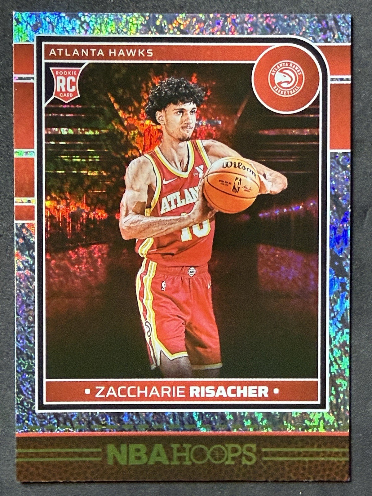 2024-25 Panini NBA Hoops #231 Zaccharie Risacher Texture RC Hawks