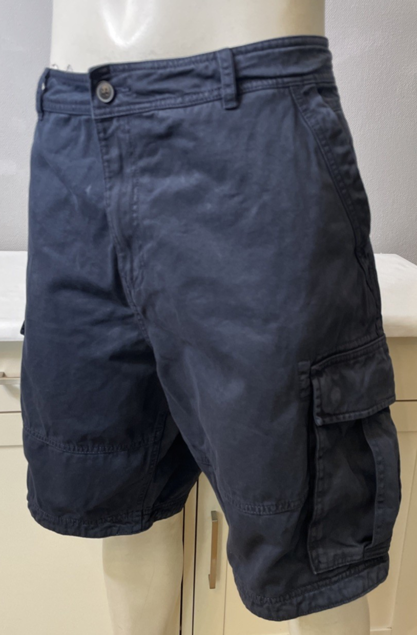 Mantaray Cargo Shorts, Men's Navy Cotton Utility Shorts Size 42