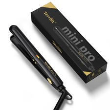 Mini Flat Iron for Short Hair Temperature Adjustable, 1/2 Inch Mini Small Por...