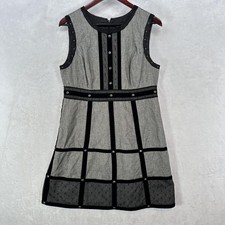 Anna Sui For Target Dress Size 13 Gray Tweed Studded Cage Mod Gossip Girl