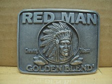 Vintage Red Man Chewing Tobacco Belt Buckle Golden Blend 1994 Pinkerton C