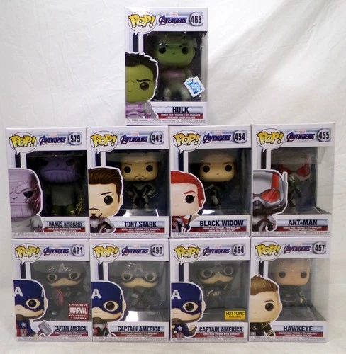 Funko Pop! Marvel MCU Avengers Infinity War Endgame Lot of 9 Thanos Hulk Stark
