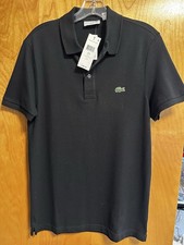 Lacoste Men's Short Sleeve Classic Pique Polo Shirt Black Size S NEW Slim Fit