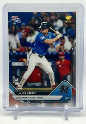 2025 Topps Now Jakob Marsee MLB Rookie Cup Team Call Up #RC-8 Miami Marlins RC