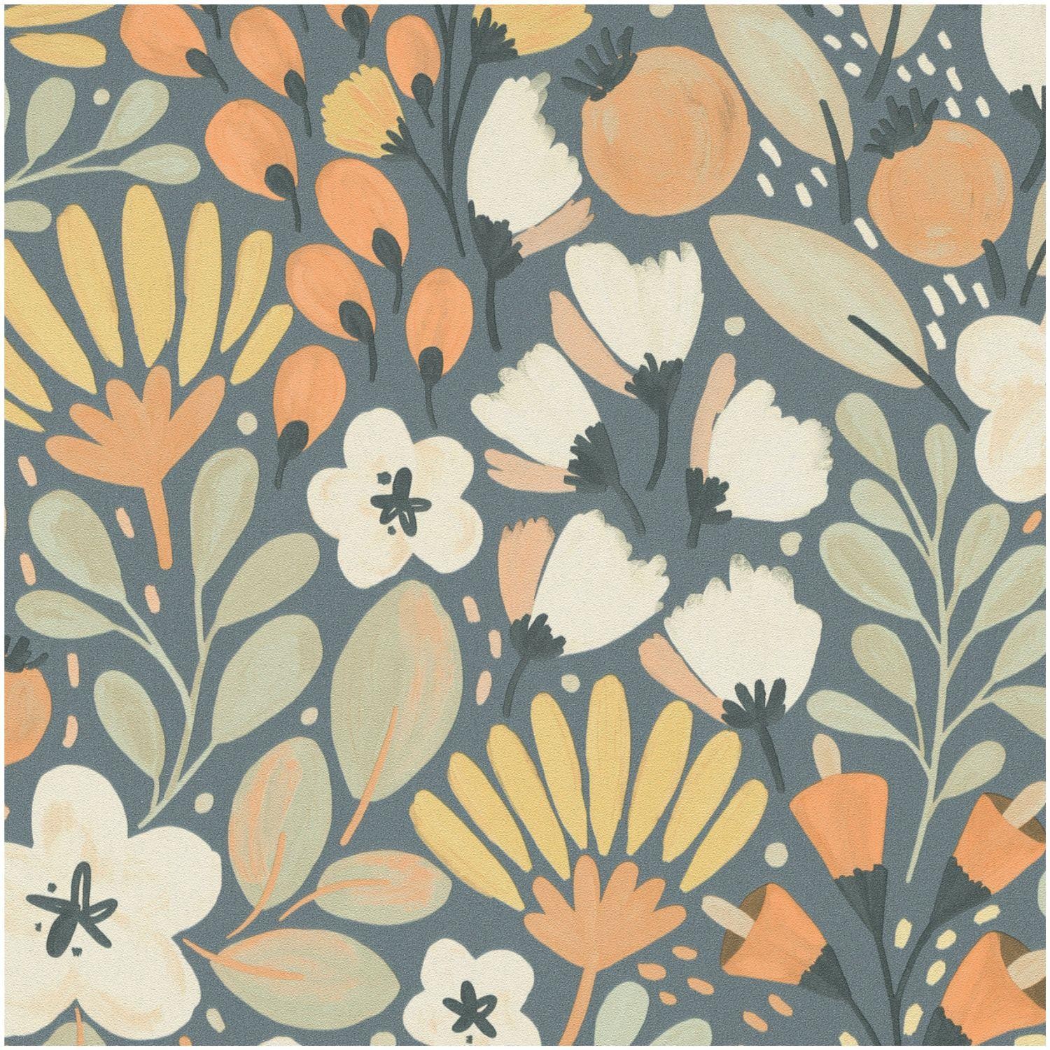 Erismann La Terrasse Jardin Poetique Multi Wallpaper Folk Paste The Wall Vinyl