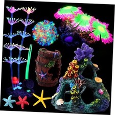 8 Pcs Aquarium Decorations Large Fish Tank Decorations Colorful Coral Reef