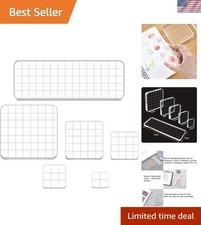 6-Piece Acrylic Stamp Blocks with Grid Lines - Perfect for Scrapbooking