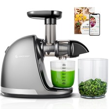 AMZCHEF Juicer Machines - Cold Press Slow Juicer - Masticating Juicer for Whole 