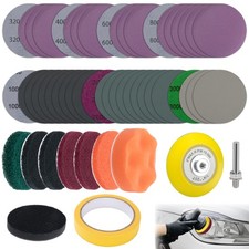 53 PCS Car Headlight Restoration Kit, 3 Inch Drill Sanding Disc with 1/4 Inch Sh