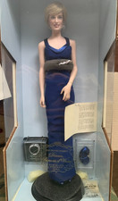 Diana Princess Of Wales Porcelain Portrait Doll The Franklin Mint Velvet NRFB
