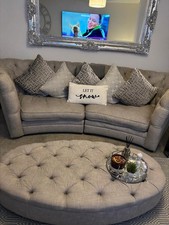 Sofology Sofa Couch and Footstool Set Grey