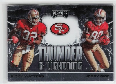 2020 Panini Playoff #TL-11 Jerry Rice / Ricky Watters Thunder & Lightning