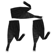 3pcs Men  s Solid Color Cummerbund - Adjustable Satin Black Groomsmen Waistband