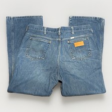 Vintage 1970s Maverick Bell Bottom Jeans Womens 7/8 Red White Blue USA