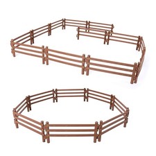 Volnau 20 Pcs Farm Corral Fence Toys Panel 0.5 Inch Pack of 12 , Brown