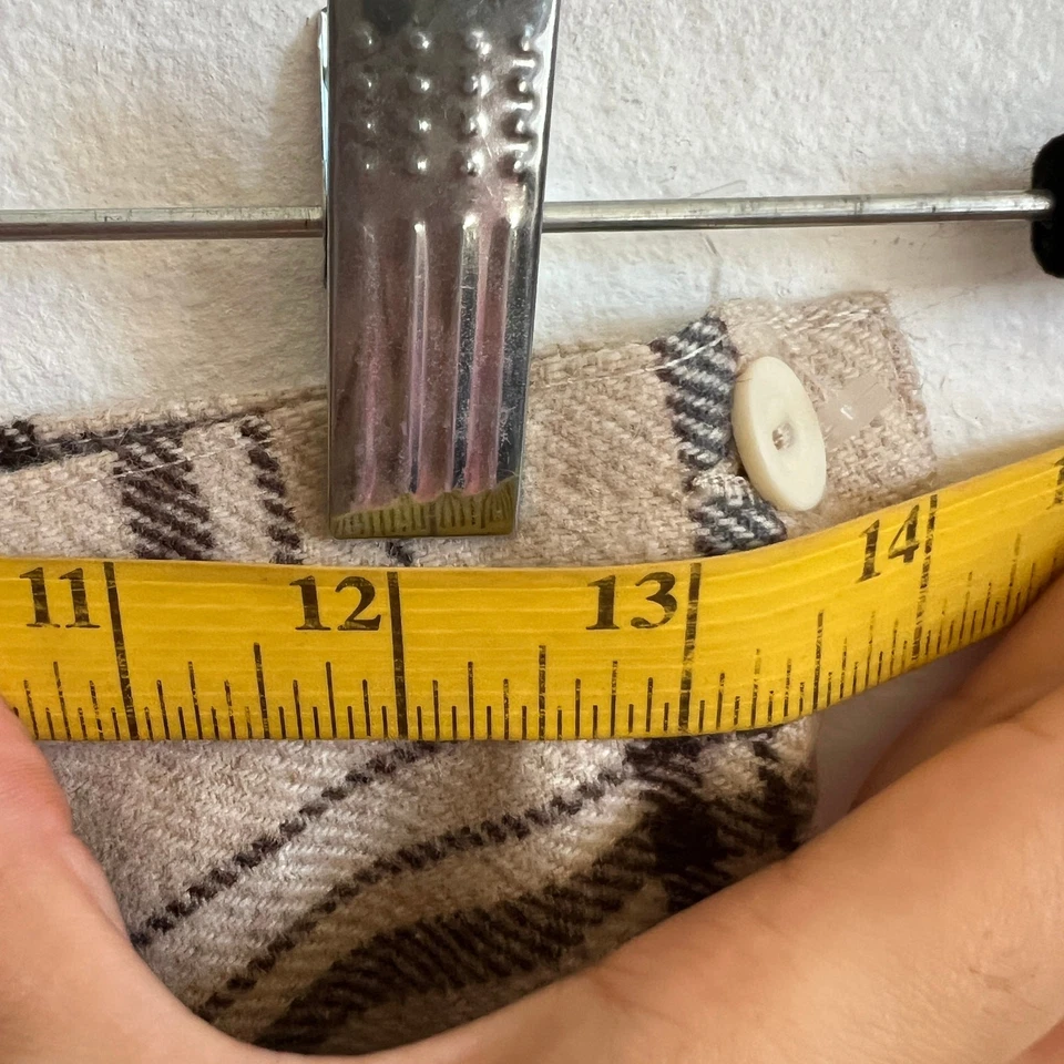 Maxi Falda Vintage Crema Cuadros Mezcla Lana Cottagecore Academia Retro XS Foto 4 de 4