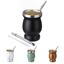 Yerba Mate Cup Stainless Steel Double Wall Gourd Bombilla Taza Mate Acero