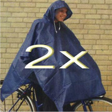 2x Regencape Regenponcho Regenjacke Regenschutz Regen Schutz Fahrrad blau