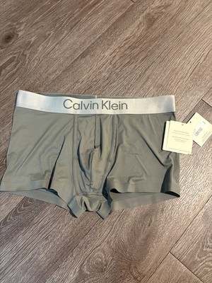 Calvin Klein Microfiber Stretch Boxer Briefs Solid Gray Men's Size L Regular