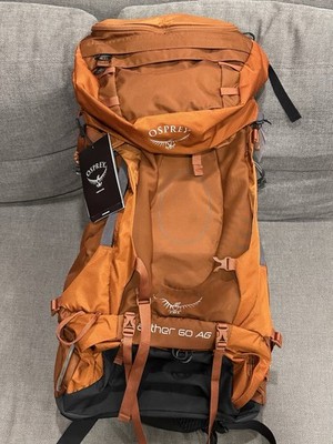 New w/ Tags Osprey Aether AG 60 Men's Backpacking Backpack