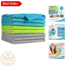 8-Pack Ultra-Soft Microfiber Cleaning Cloths - Lint-Free, Streak-Free 12x16